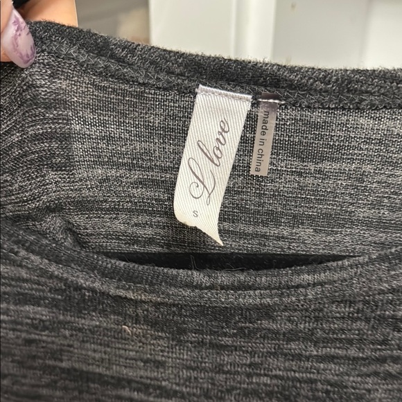 L Love Elegant Charcoal Long Sleeve Dress - Picture 3 of 4